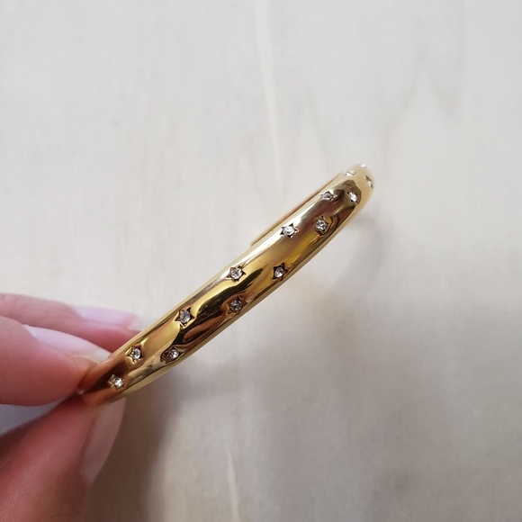 Octagram Round Zircon Open Five-pointed Star Zircon C-shaped Bracelet - Picture 5 of 7